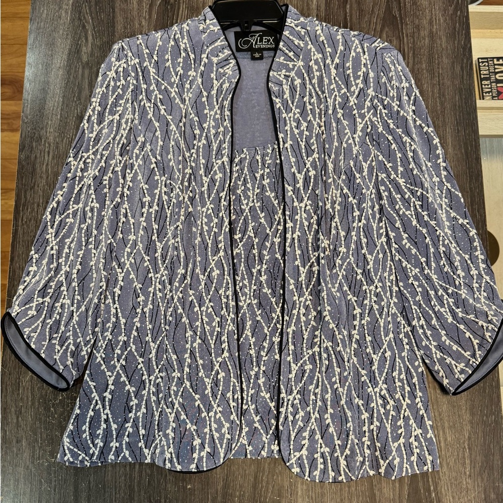 Alex Evenings Blue and White Jacket